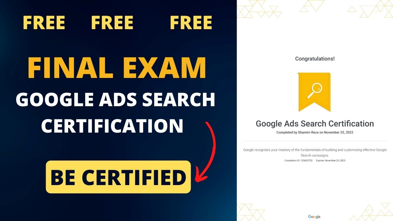 Google Ads Search Certification Final Exam